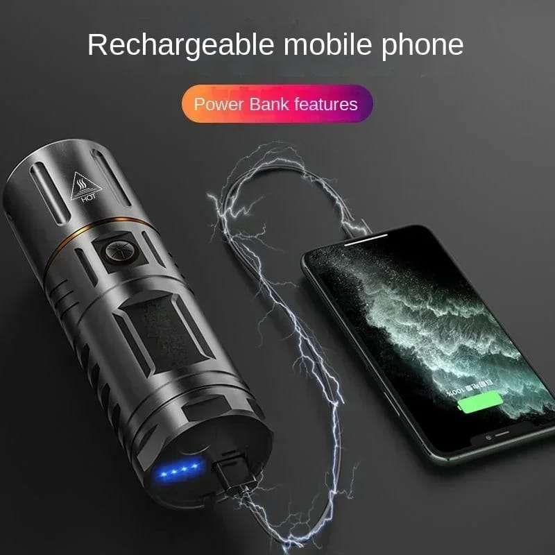 20000 WATERPROOF STRONG LED FLASHLIGHT WITH POWER BANK