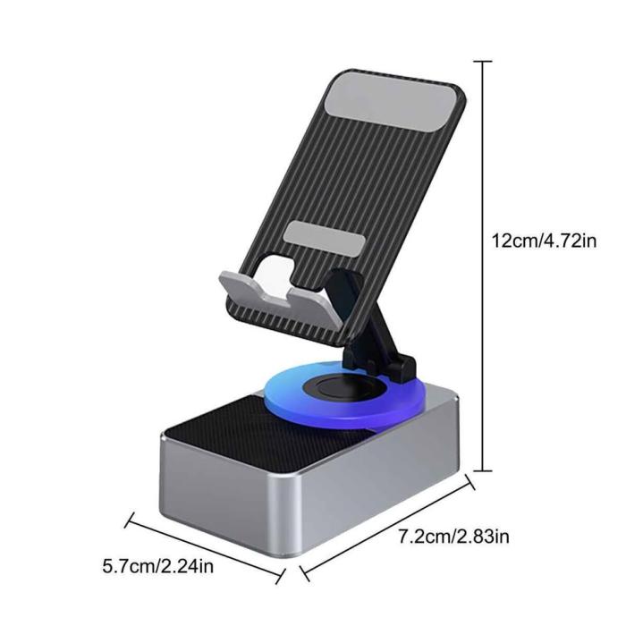 3 In 1 Multifunctional Foldable 360° Rotation Phone Holder With Bluetooth Speaker & Power Bank