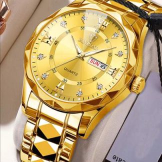 Binbond 2521 New Exclusive Design stainless diamond cut Watch for Men (Gold)